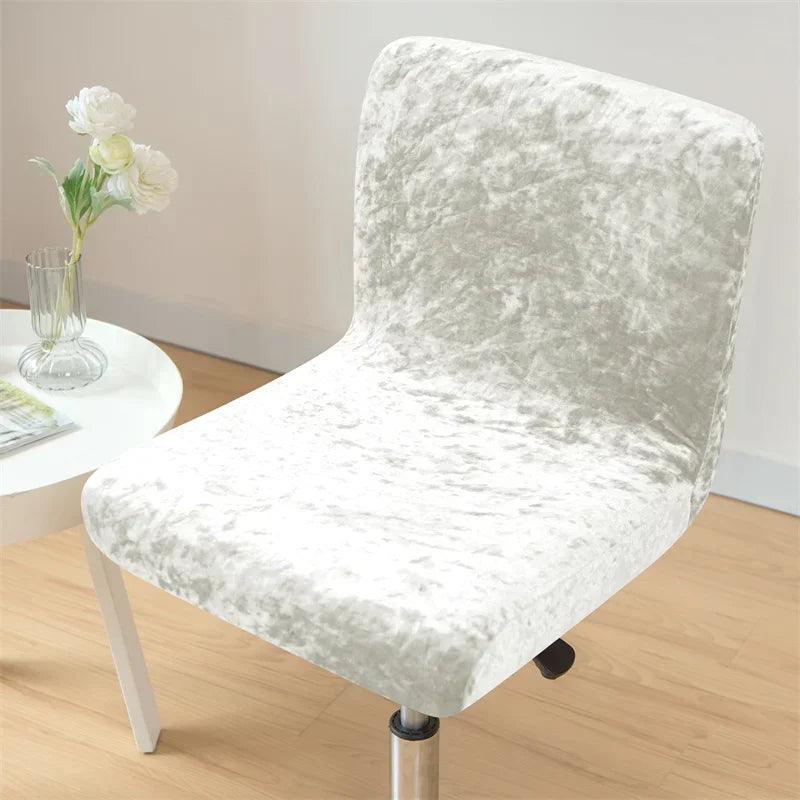 1PC Shiny Velvet Short Bar Chair Covers Stretch Back Bar Stool Covers Small Size Dining Barstool Slipcovers Party Banquet Decor
