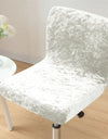 1PC Shiny Velvet Short Bar Chair Covers Stretch Back Bar Stool Covers Small Size Dining Barstool Slipcovers Party Banquet Decor