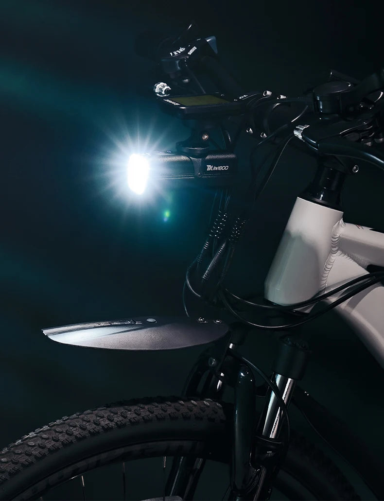 DLite 1800LM Bicycle Lights Focus/Flood Beam Switch Smart Bike Light 5000mah Rechargeable Power Bank Mtb Bicycle Lights