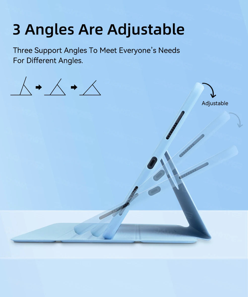 For Tablet iPad Pro 11 Case For Pro 12.9 Air 5 4 10.9 iPad 10th 7/8/9th Generation Mini 6 360° Rotatable Transparent Back Cover