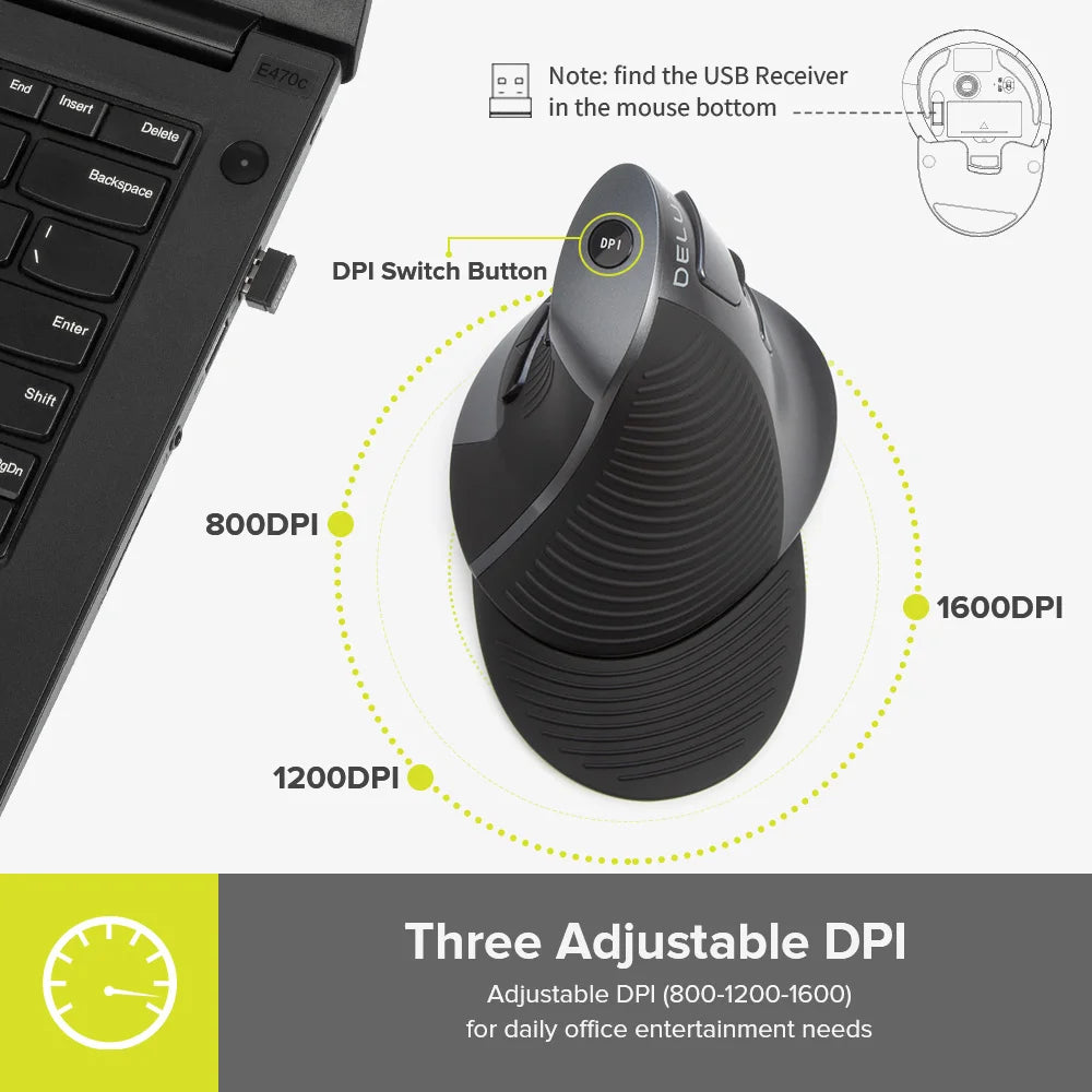 M618GX Vertical Wireless Mouse – Ergonomic 2.4G