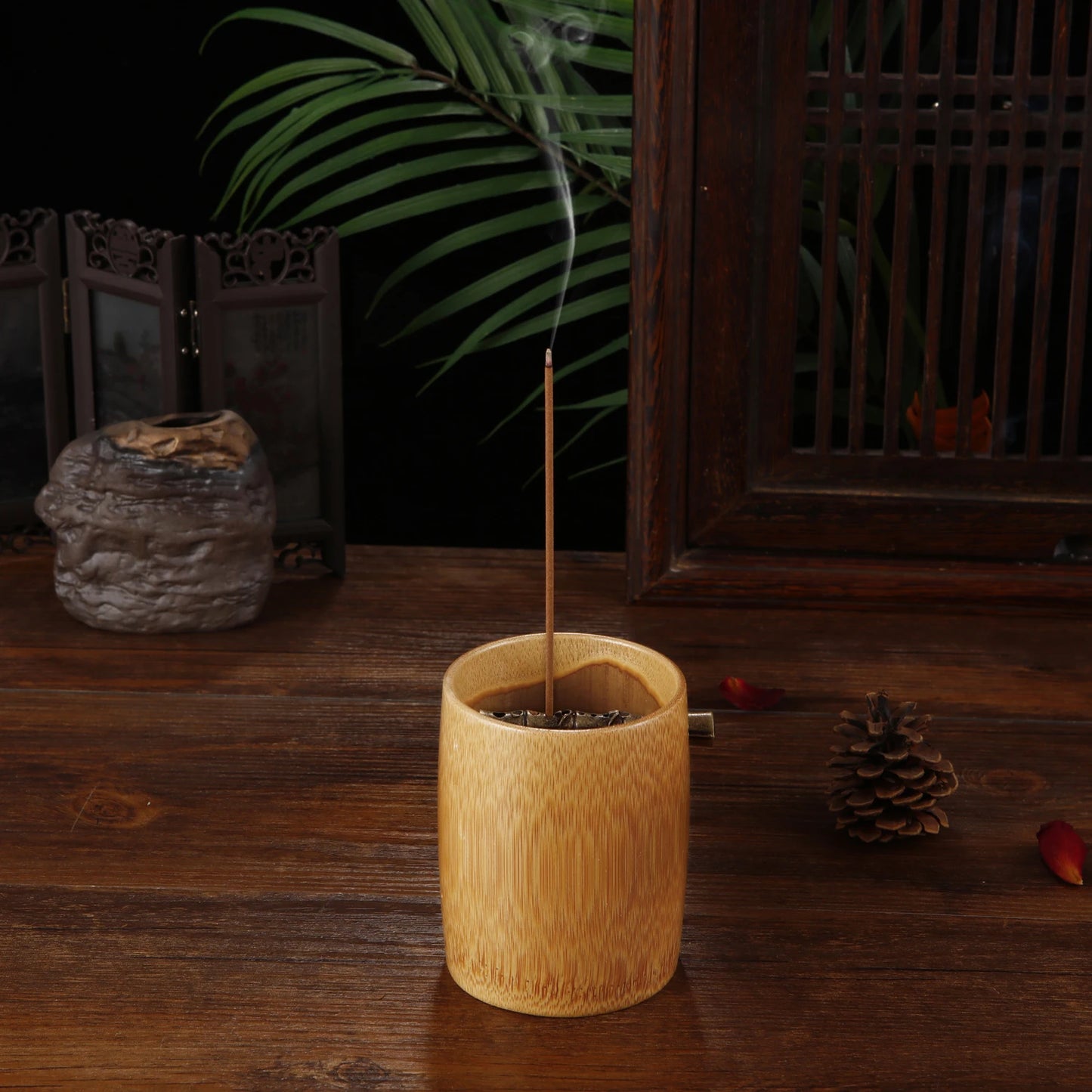 Bamboo Incense Burner Stick Holder Bronze Incense Holder Aromatherapy Incense Burner Buddhist Incense Burner Home Decoration