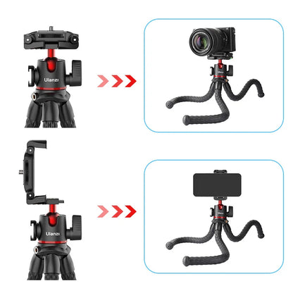 Flexible Tripod DSLR Smartphone DSLR Camera Tripod with Phone Mount Ballhead Vlog Tripods with Cold Shoe