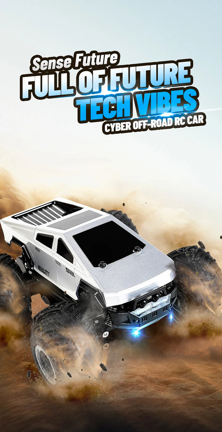 Rc Car Cybertruck Pickup Off-Road RC Vehicle Model With Colorful lamp Remote Control Car Truck Car Toy Gift for s