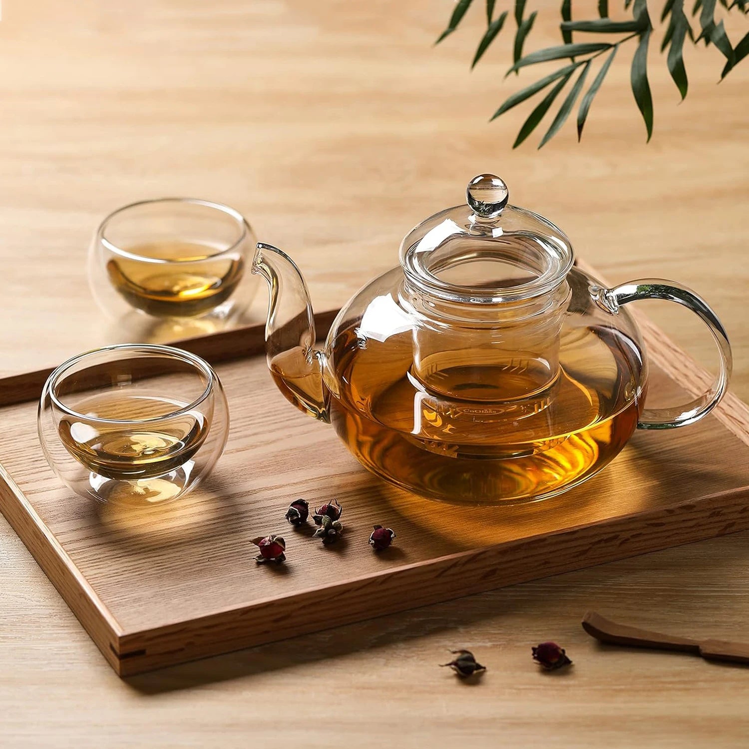 400-1000ml Clear Teapot With Removable Infuser Glass Teapot Stovetop Safe Loose Leaf And Blooming Tea Maker