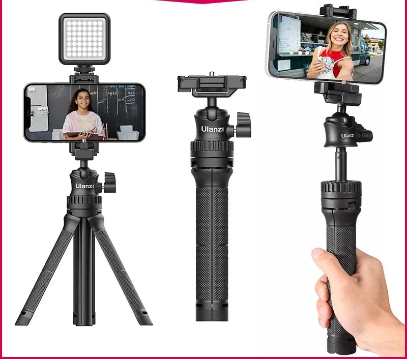 Extend  Black Tripod 360 Adjustable Ballhead 2 in 1 Phone Clamp Holder Smartphone DSLR SLR Tripod for iPhone 12 Pro Max 11