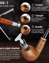 Tobacco Pipe Set Handmade Wooden Smoking Pipe with Accessories and Gift Box