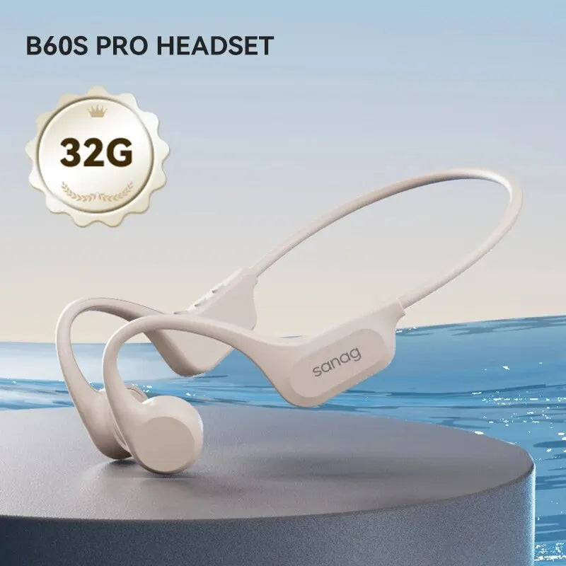 B60S Bone Conduction Earphones 64GB MP3 Wireless Open Headset IPX8 Swimming Waterproof Flash-sale Choice Headphones