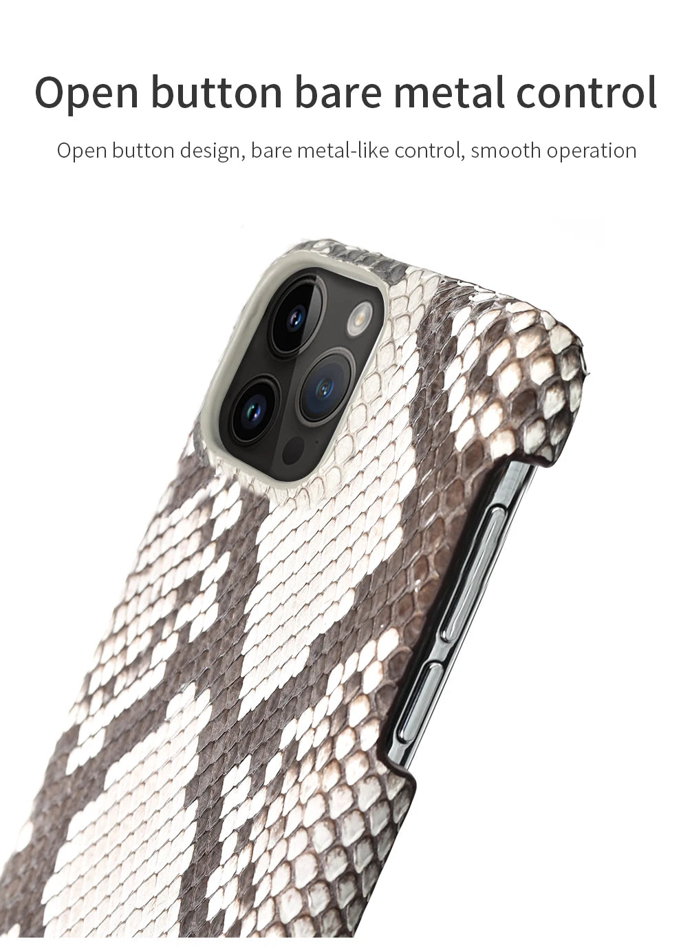 100% Genuine Python Leather Phone Case For iPhone 16 15 14 Pro Max 16Pro Plus Luxury Shockproof Protect Back Cover