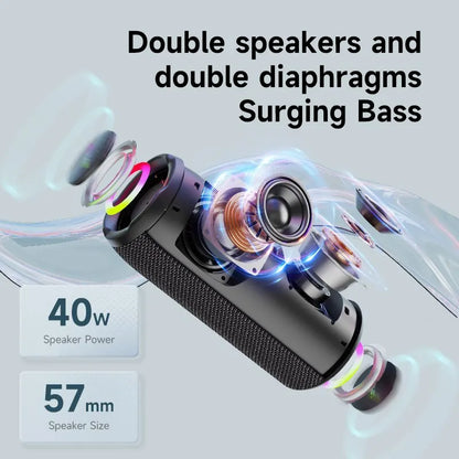 Bluetooth Speaker 20W IPX6 Waterproof Powerful Sound Box Bass Boost Dual Pairing True Wireless Speaker