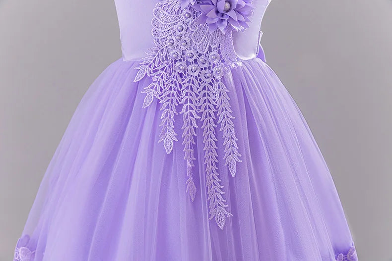 Girls Princess Ball Gown Fluffy Tulle Party Dress for Flower Girl/Birthday/Pageant  Sleeveless for Wedding Dress