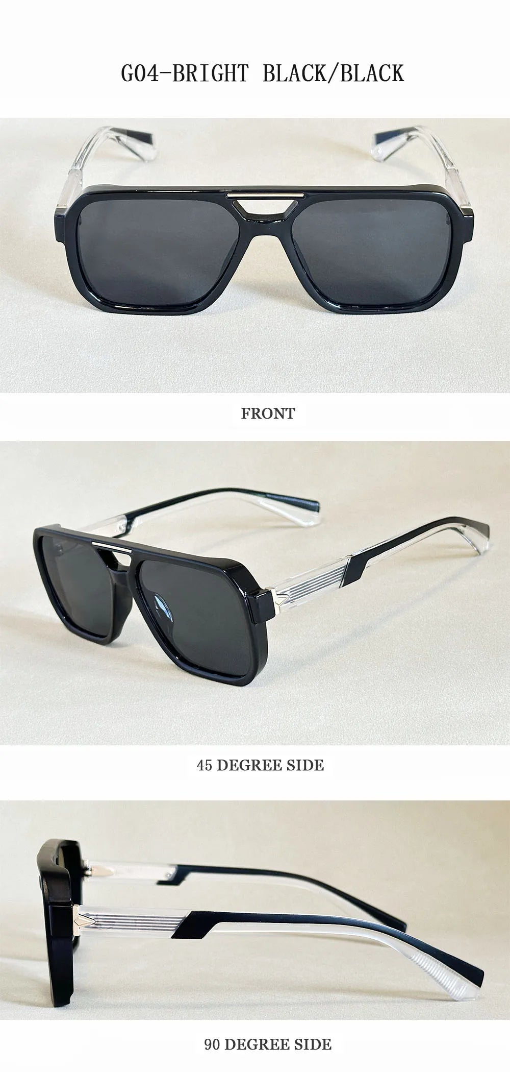 Square Frame Vintage Sunglasses With UV400 Protection