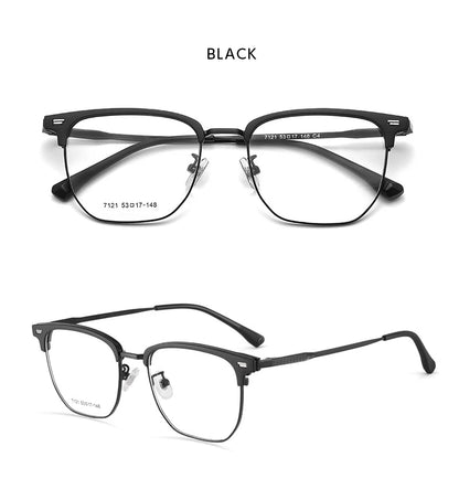 SANGCOO Ultra-light Comfortable Big Eyewear TR90 Pure Titanium Retro Square Optical Prescription Glasses Frame MenAndWomen G7121