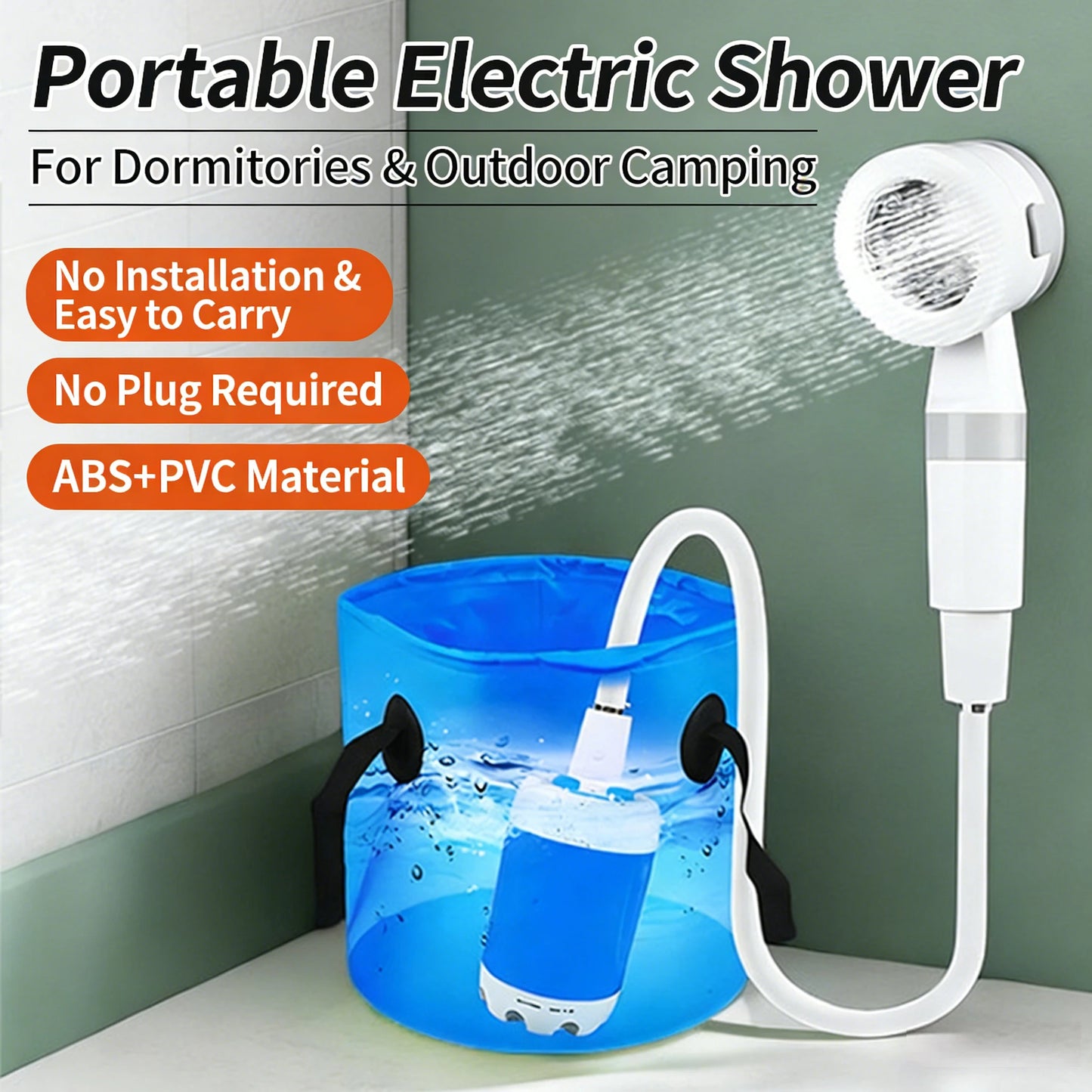 Portable Rechargeable Electric Camping Shower Kit with Dual Shower Heads
