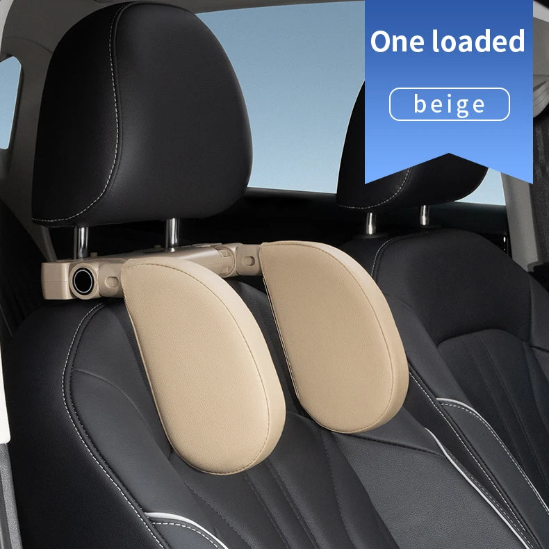 Adjustable headrest in the rear of a car necessary for traveling and sleeping