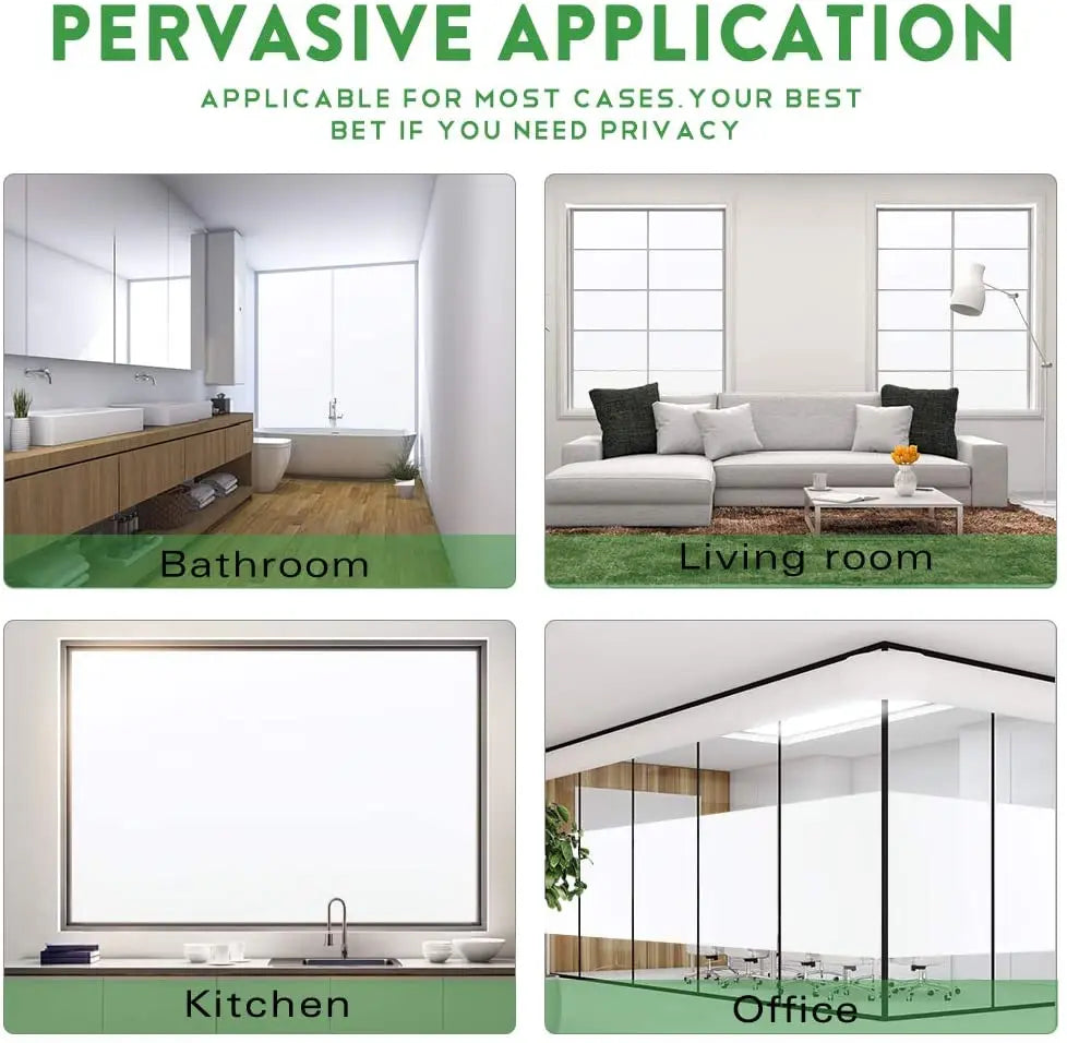 Frosted Window Film Privacy Opaque Non Adhesive Static Glass Stickers for Home Bedroom Bathroom Matte Thermal Windows Rolls