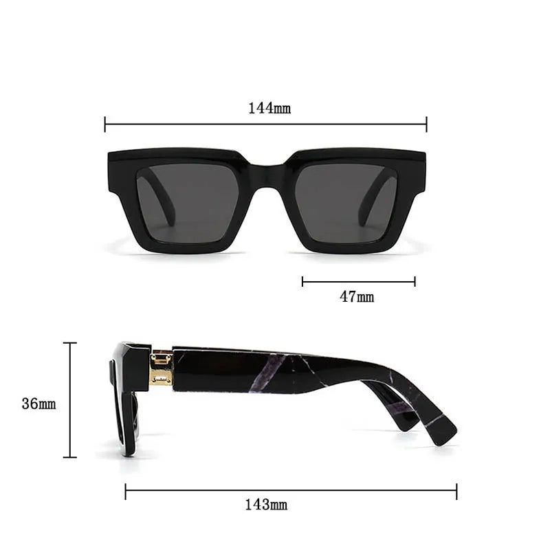 Square Frame Sunglasses With UV400 Protection