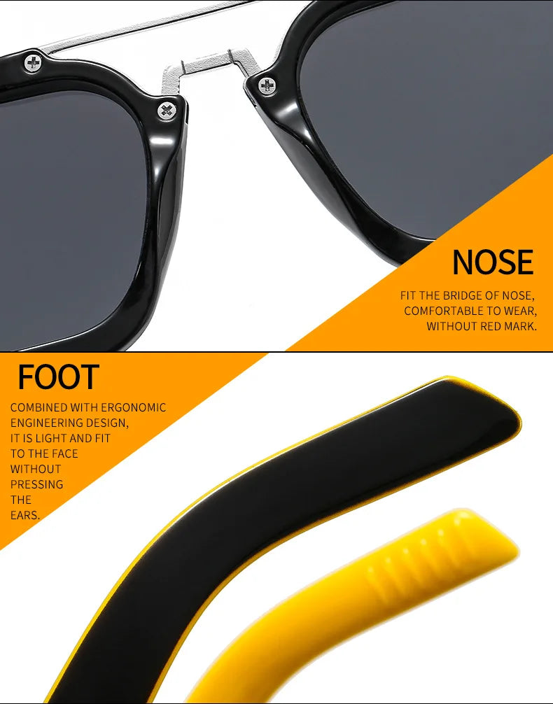 Square Vintage Sunglasses With UV400 Protection