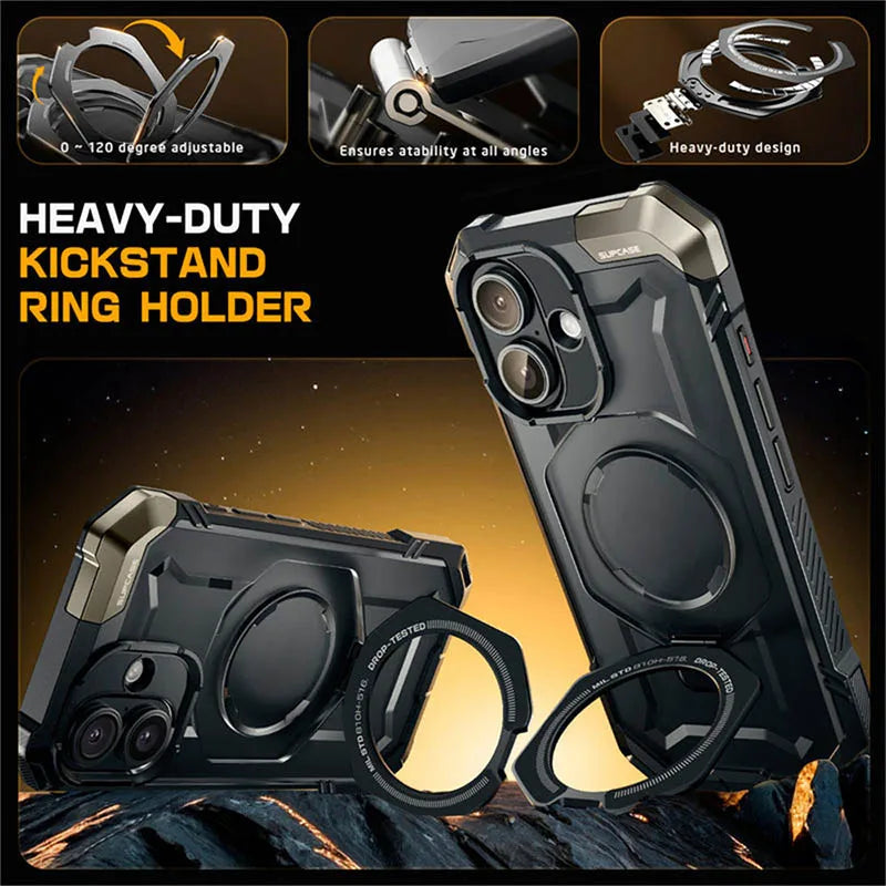 For iPhone 16 Case with Camera Control Capture Button UB Grip Heavy Duty Rugged  MagSafe Phone Case with Stand
