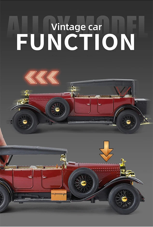 1:24 Rolls Royce Phantom I 1925 Luxury Classic Retro Sedan Alloy Diecast Model Car Home Trendy Toys Ornaments Birthday Present