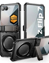 For Samsung Galaxy Z Flip 7 Case UB Grip Military-Grade Rugged Back Phone Case with Stand & Front Screen Protector