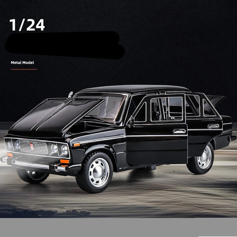 1/24 Scale LADA Toy Car Model Alloy Diecast 6 Doors Opened Pull Back Sound Light Scale Model Car Toys for Boys Collectible Gifts