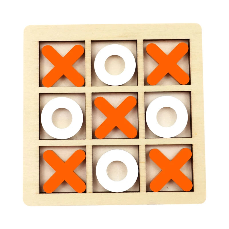 Wooden Push and Shove Tic Tac Toe Strategy Game