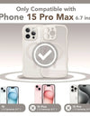 For iPhone 15 Pro Max Case Curly Wave Frame Shape Design Camera Protection Drop Shockproof Compatible with MagSafe Phone Case