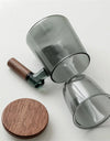 400ml Walnut Wooden Handle Lid Filter Glass Tea Cup Tea Water Separation Scented Tea Cup Office Flower Tea Separation Tea Mug