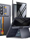 For Samsung Galaxy Z Fold 6 Case with Card Holder and Bulit in S Pen Holder Rugged Hinge Protection Wallet Kickstand Phone Case