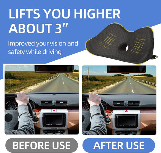 Memory Foam Lumbar Support Pillow for Office Chair and Car Seat