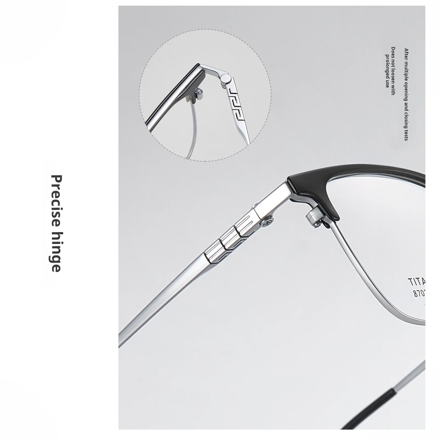Retro Square Lightweight Titanium Eyeglasses Frames