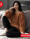 Women’s Winter Flannel Pajama Set – Warm, Thick Coral Fleece 2-Piece Loungewear