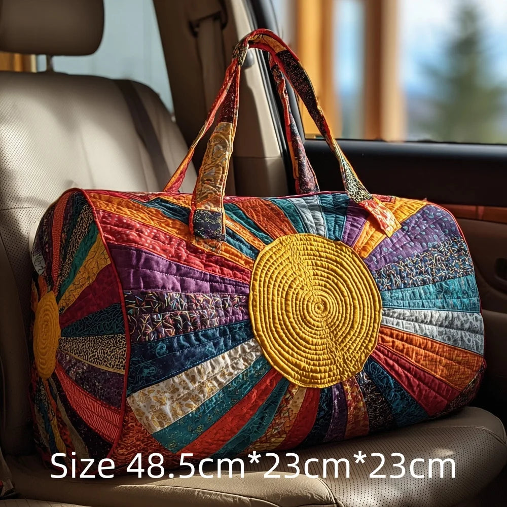 Hot Sale 3D Quilted Bag for Women Colorful Landscape Print Travel Sunrise Desert Mountain Cactus Printed Overnight Trip Bags