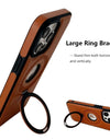 Leather for Magsafe Case For iPhone 16 15 Pro Max 14 Plus 16Pro Luxury Protection Magnetic Ring Holder Back Cover