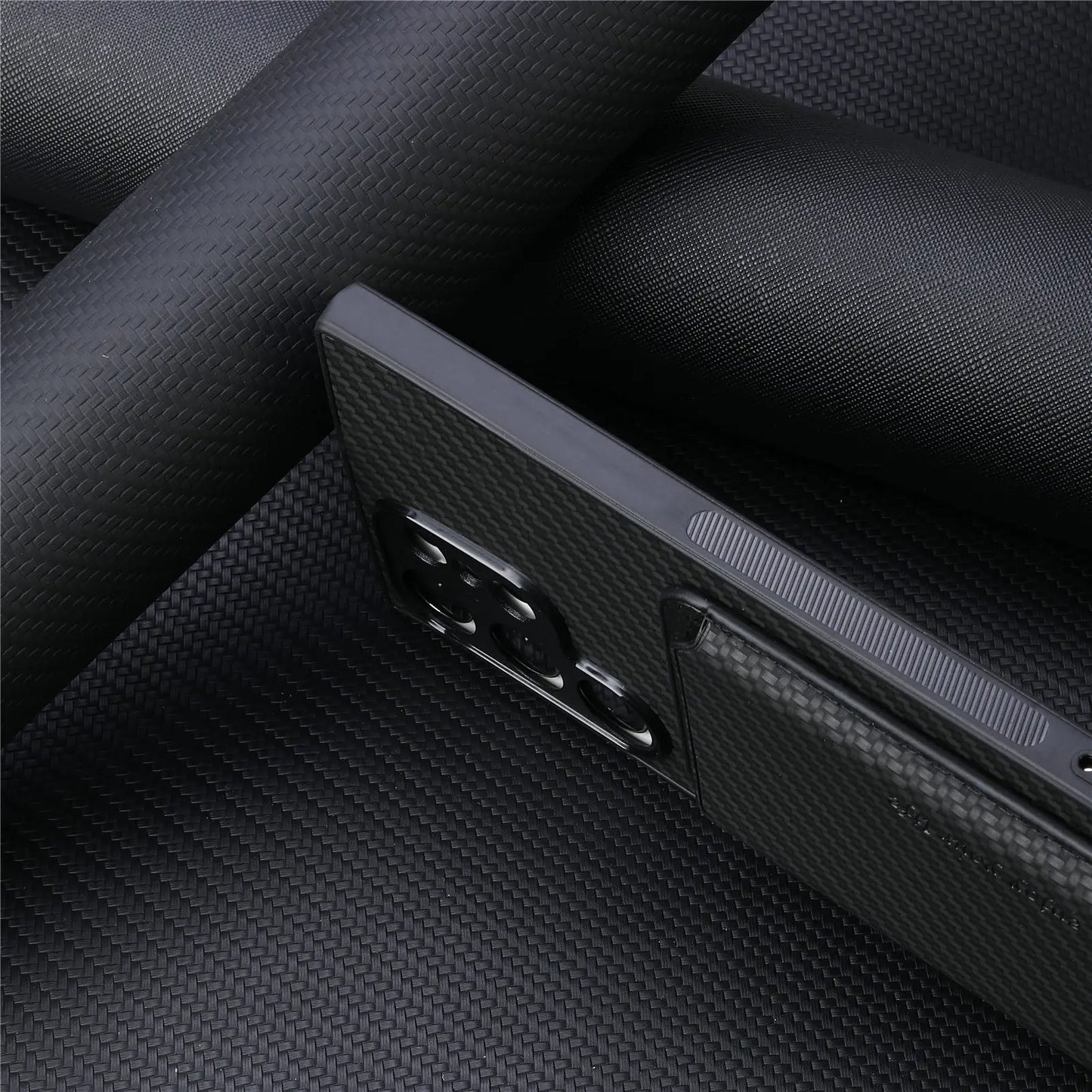 Carbon Fiber Style MagSafe PU Leather Case for Samsung Galaxy S26 / S25 / S24 / S23 Magnetic Card Holder Cover
