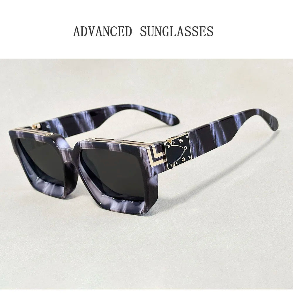 Oversized Square Vintage Sunglasses With UV400 Protection