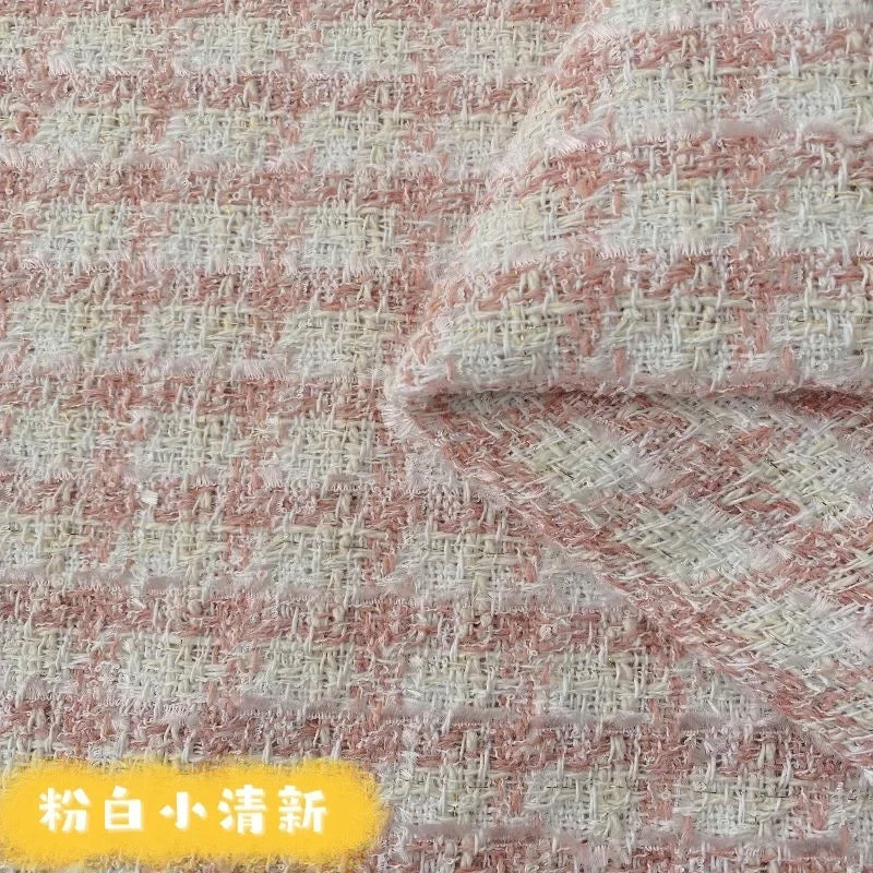 0.5M/1M/2M/3M High Quality fiber plaid woven tweed fabric for garment DIY coat clothing sewing quilting Cloth by the meter