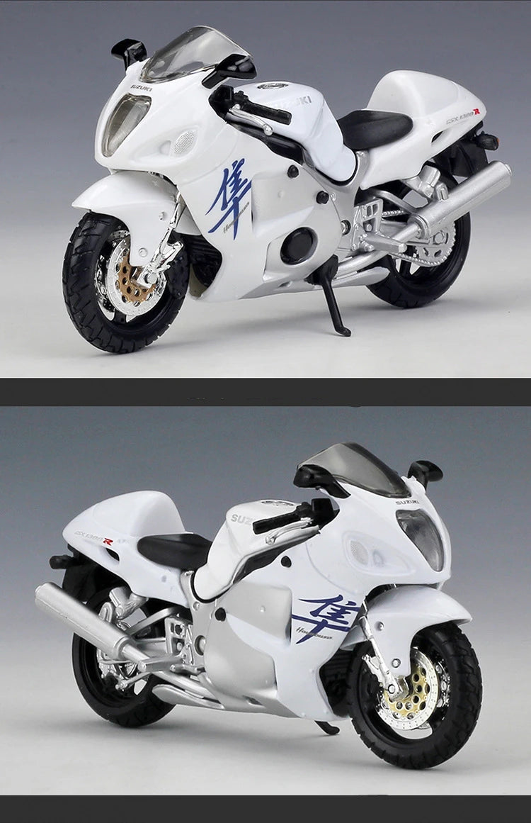 Diecast Suzuki Hayabusa GSX1300R Motorcycle Model 1 to 18 Scale