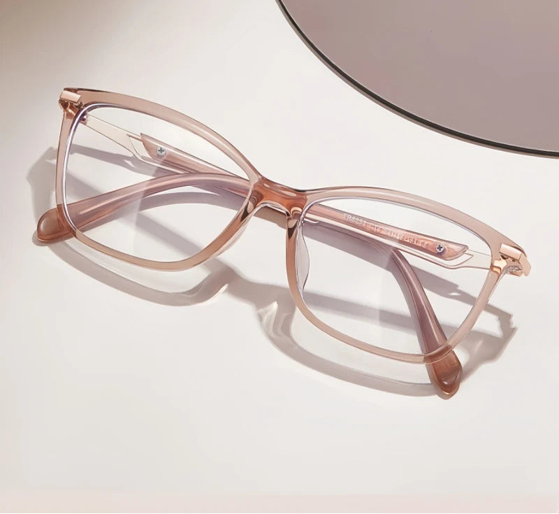 Retro Square Cat Eye Lightweight TR90 Eyeglasses Frames for Women