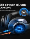 A10 Bluetooth 5.4 Headphones Hybrid Active Noise Cancelling With Hi-Res Audio Over Ear Wireless Headset ANC With 5-Mic