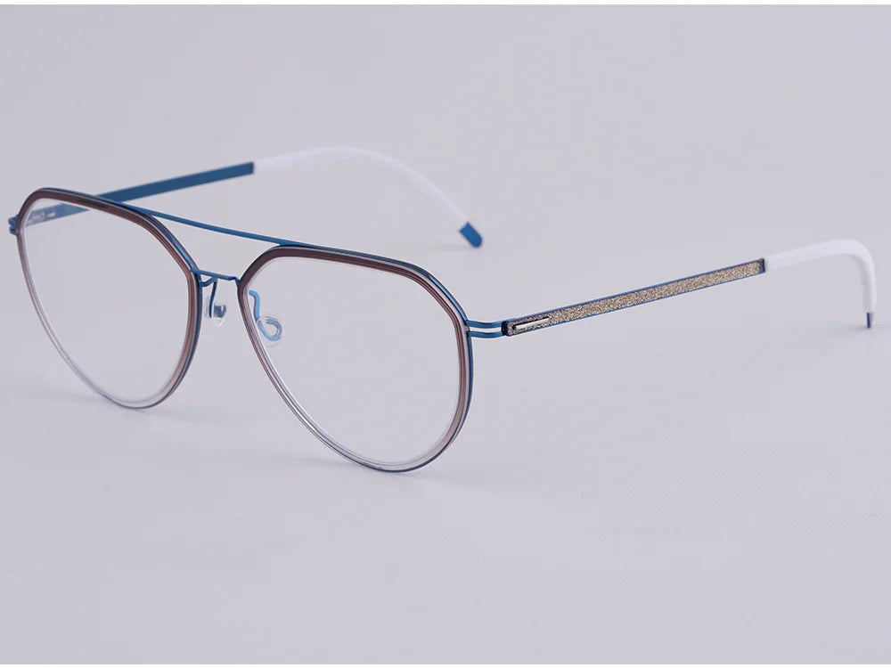 Oversized Pilot Titanium Double Bridge Eyeglasses Frame