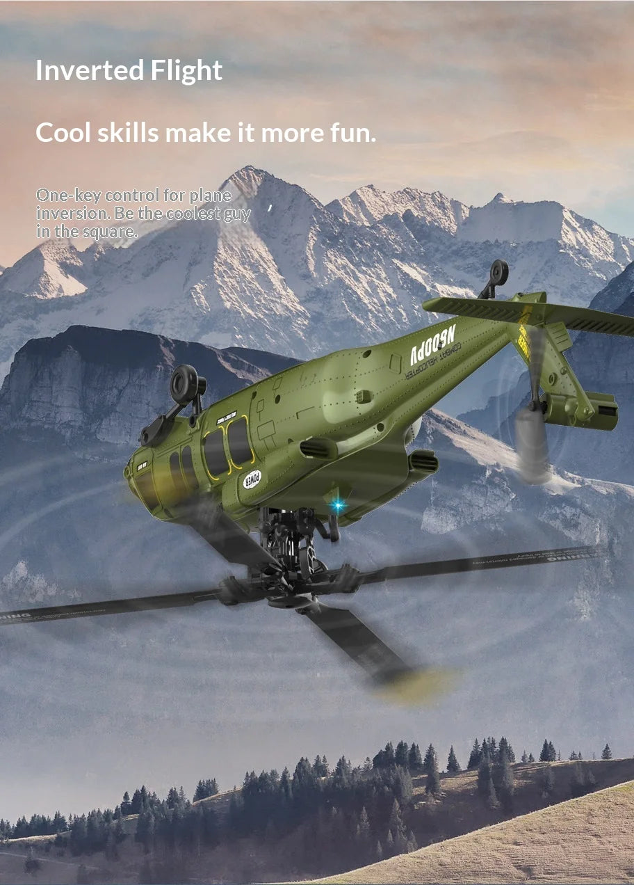 Remote Control Military Helicopter With Optical Flow Positioning
