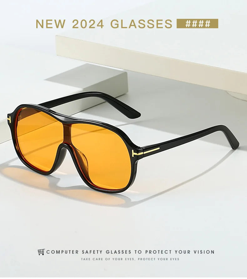 Retro Sunglasses T-Piece Large Frame Sun Glasses Trend Man Toad Eyewear Outdoor Fashion Sunscreen Eyeglasses UV400