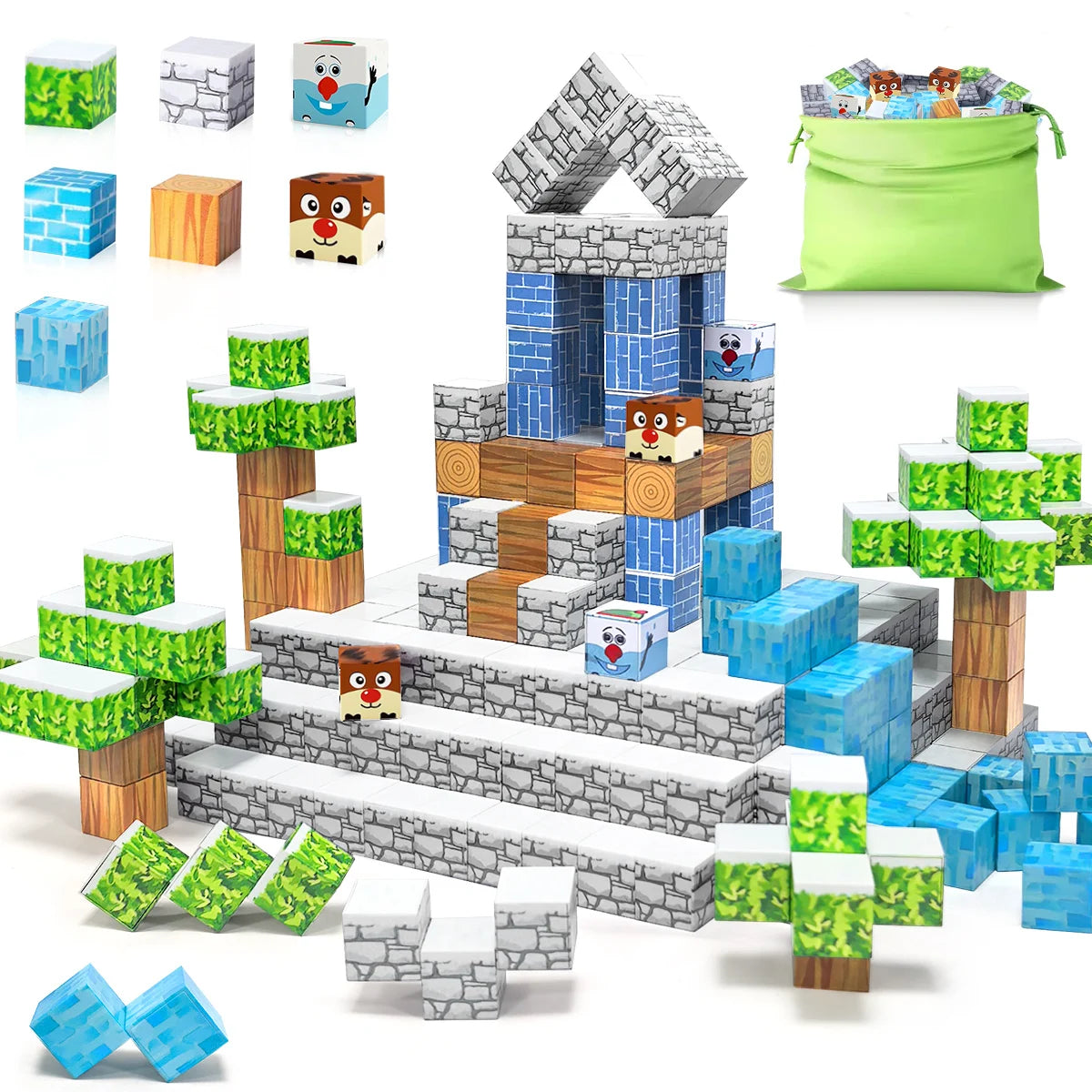 Building Blocks Mine World Cube Set for Boy Girl Age 3+ DIY Model  Stem Montessori Sensory Toys Gift