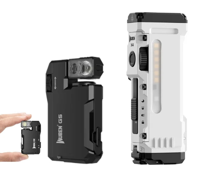 Rechargeable EDC Flashlight Bundle With Magnetic Base And RGB Light