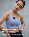 Wireless Mic Stereo Microphone Lavalier Microphone for Smartphone DSLR for Interview Video Vlog Gaming Mic