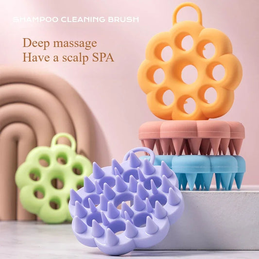 Silicone Shampoo Brush Head Scalp Massage Comb Clean The Scalp Thoroughly Body Massage Brush Bath Brush Salon Hairdressing Tool