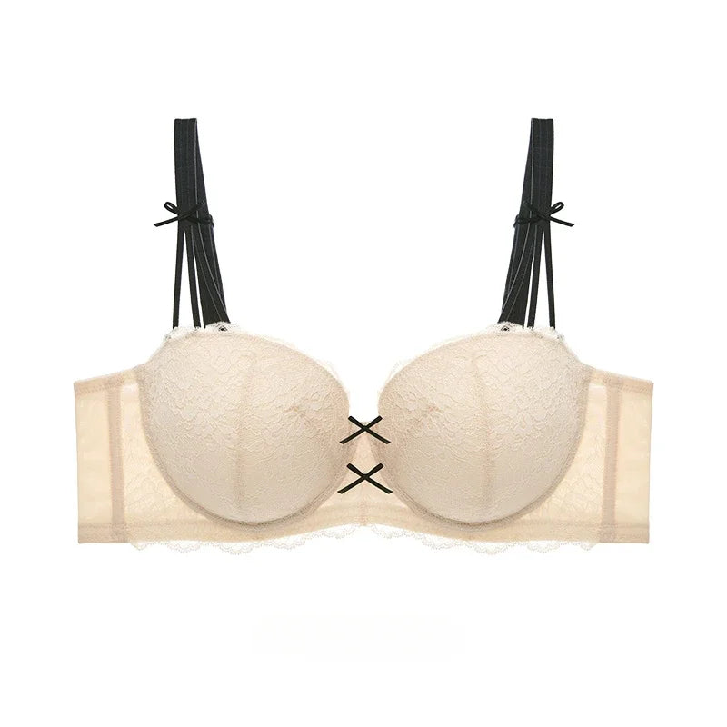 Womens Lace Half Cup Underwire Push Up Bra