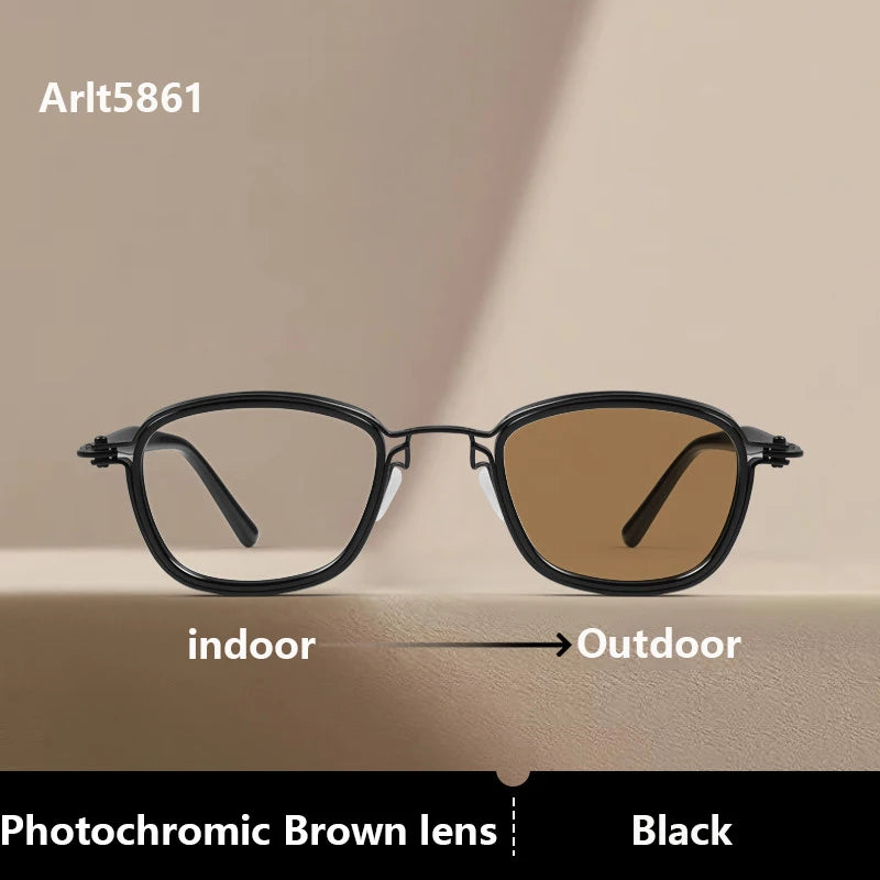 Vintage Square Titanium Acetate Eyeglasses Frame